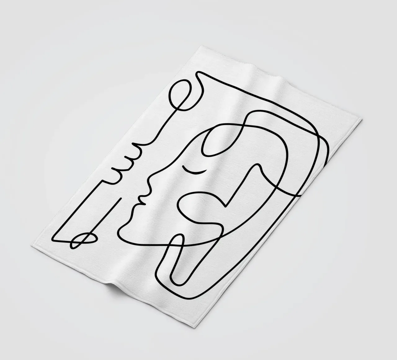 One Line Portrait 3 coperta in pile da Flow Line
