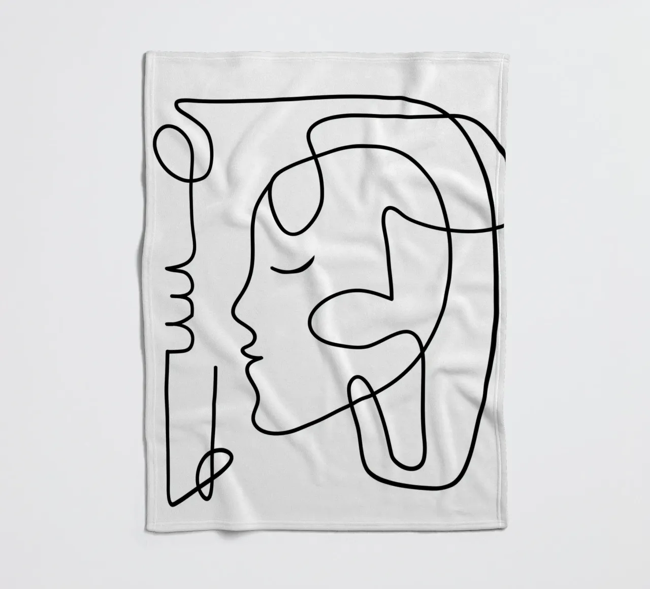 One Line Portrait 3 coperta in pile da Flow Line