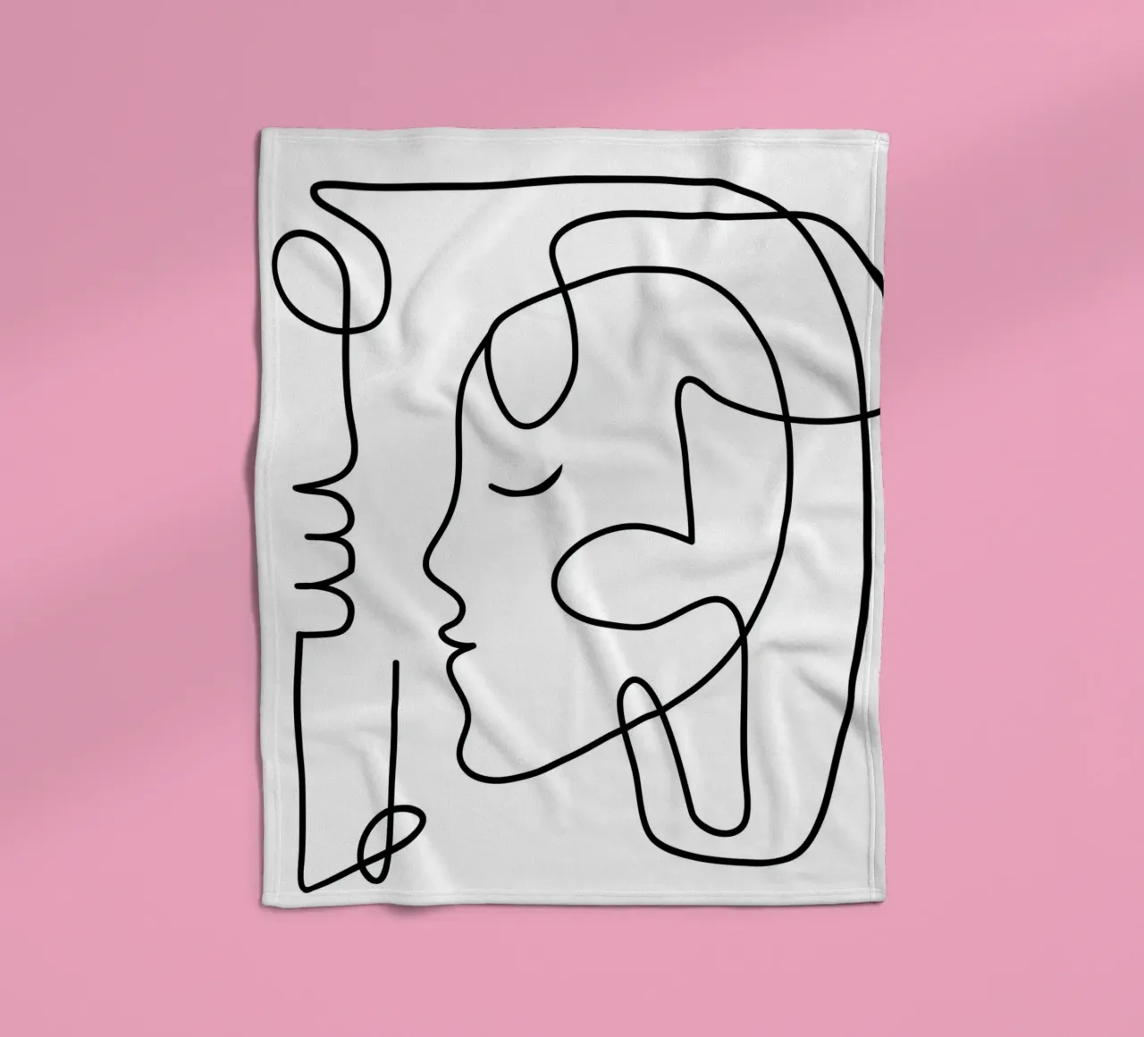 One Line Portrait 3 coperta in pile da Flow Line