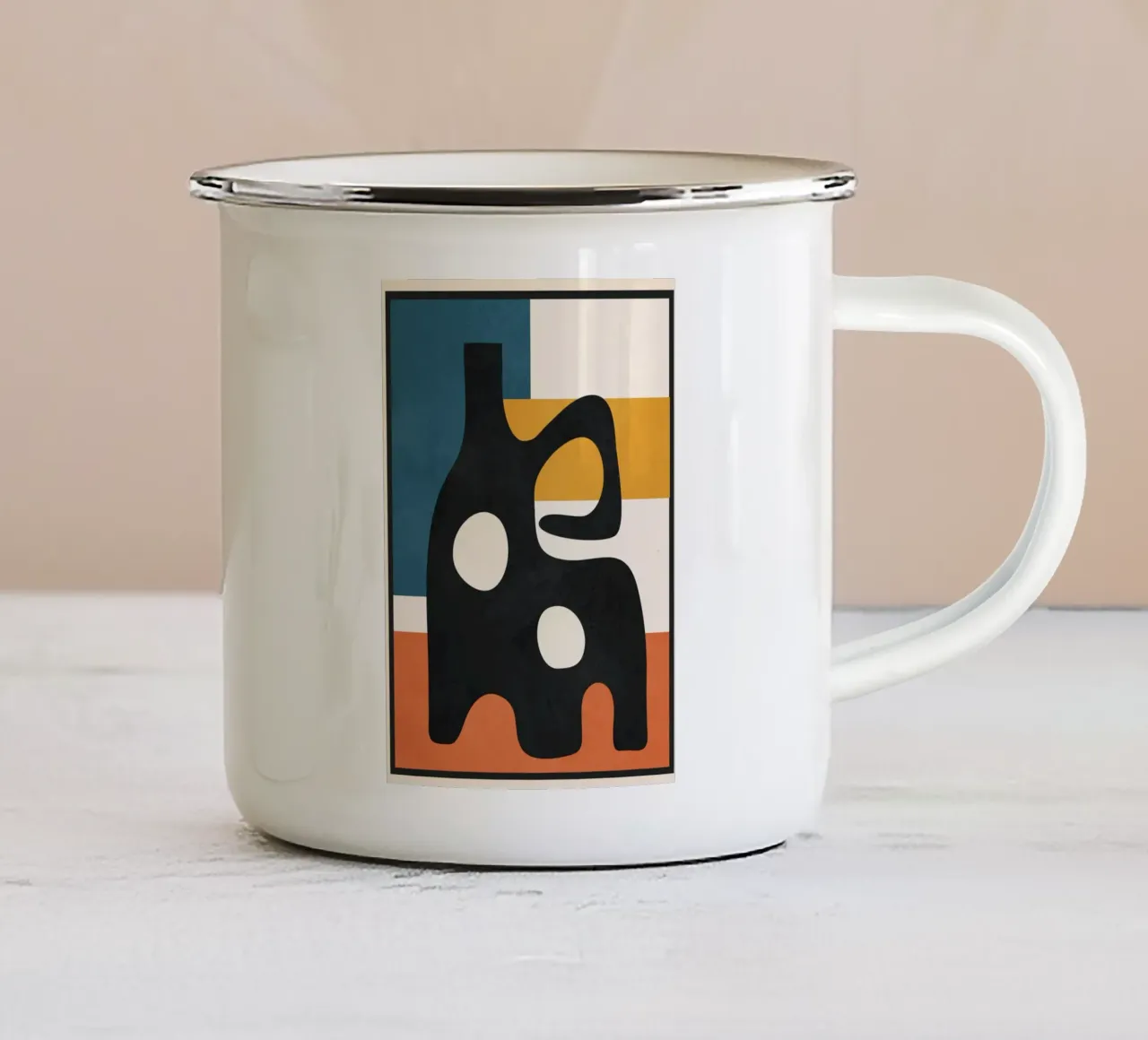 Abstract Art Vase 3 emaille mok van Flow Line