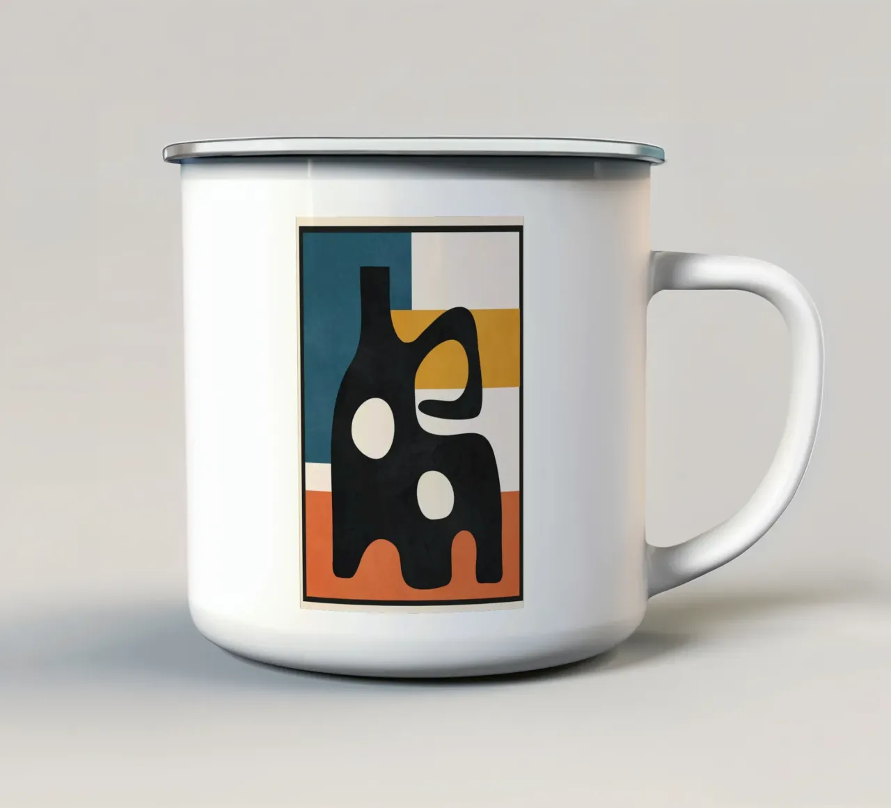 Abstract Art Vase 3 emaille mok van Flow Line
