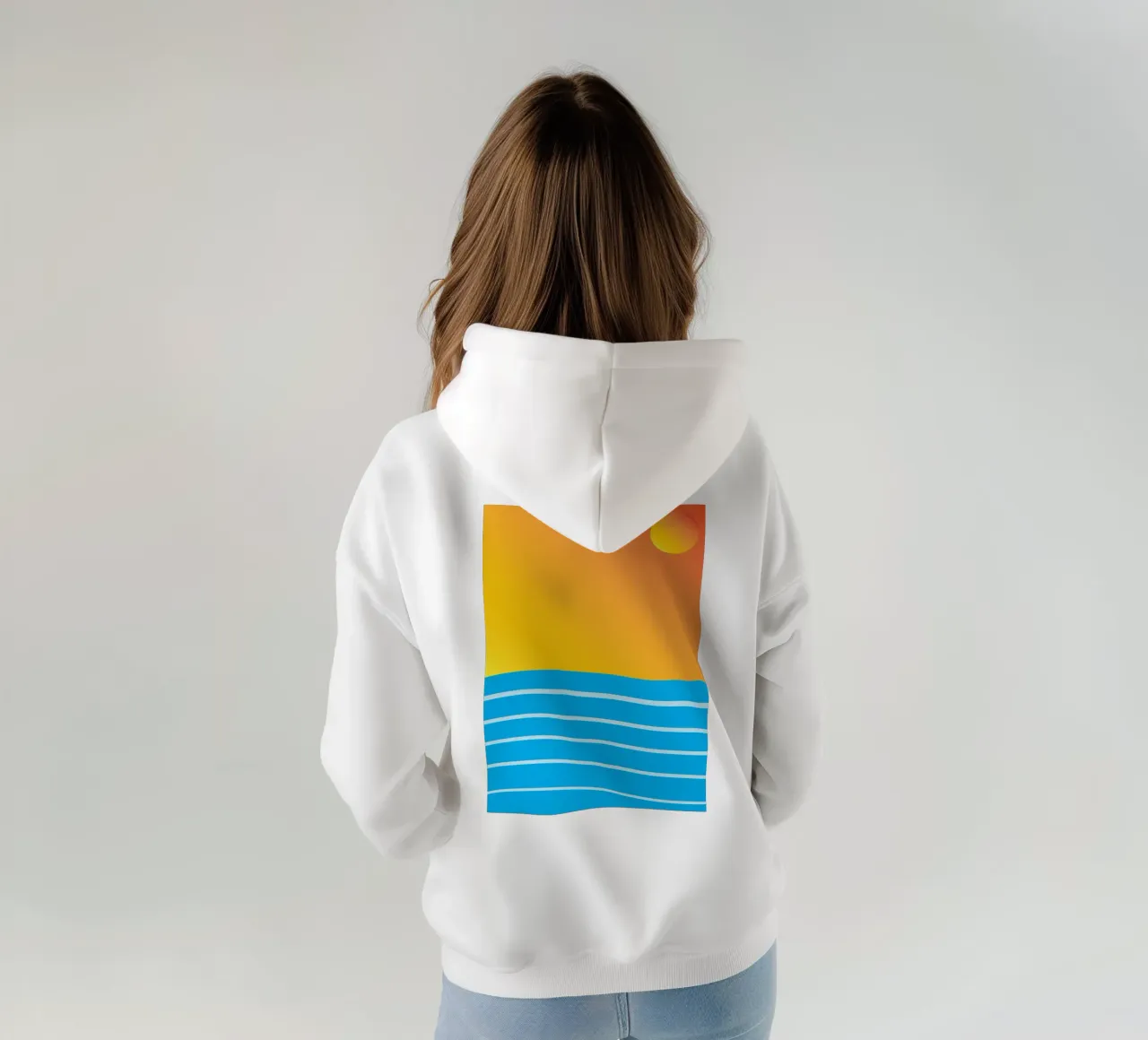 mar y sol vector color sudadera con capucha de Plumpz