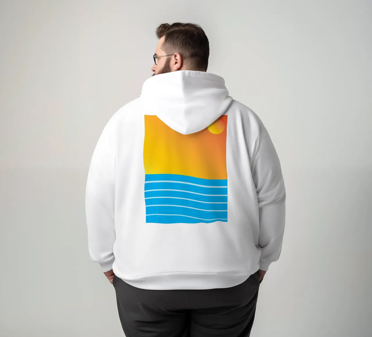 mar y sol vector color sudadera con capucha de Plumpz