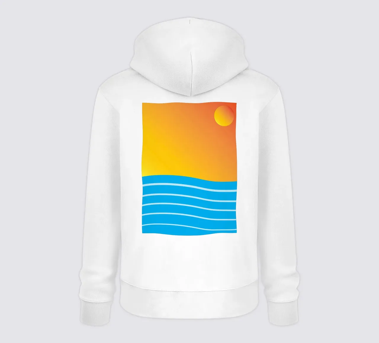 mar y sol vector color sudadera con capucha de Plumpz