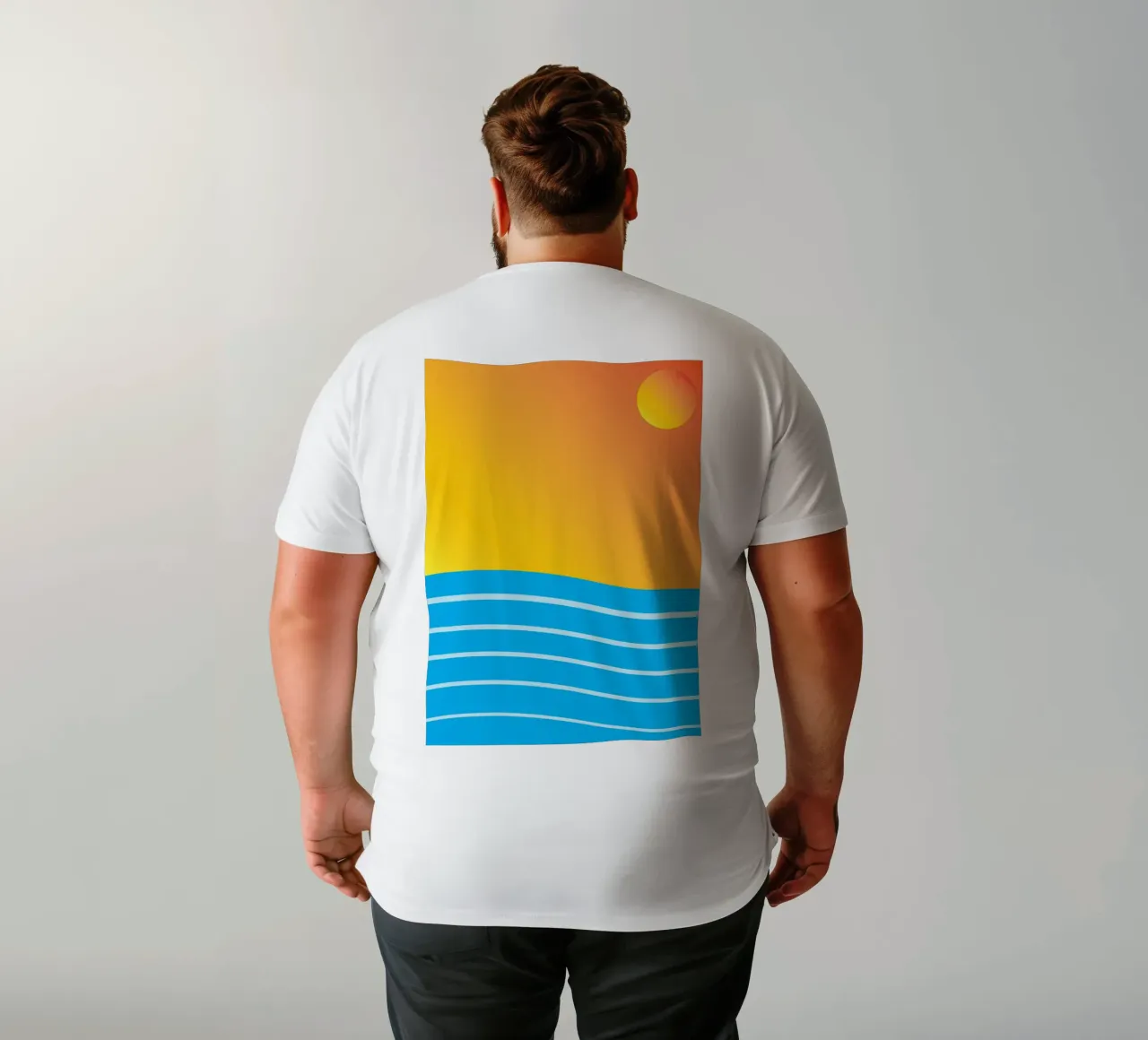 mare e sole colore vettoriale t-shirt da Plumpz