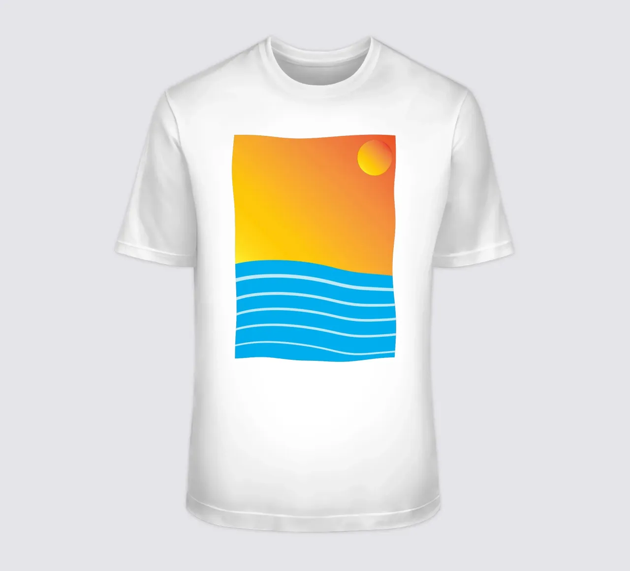 mare e sole colore vettoriale t-shirt da Plumpz