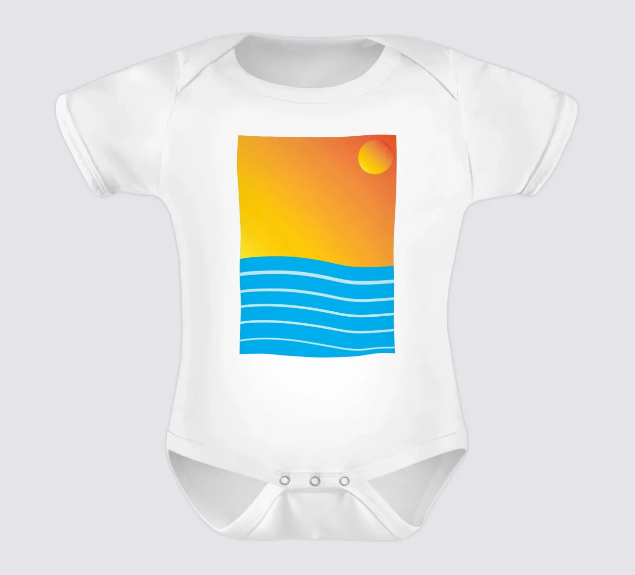 mare e sole colore vettoriale body neonato maniche corte da Plumpz