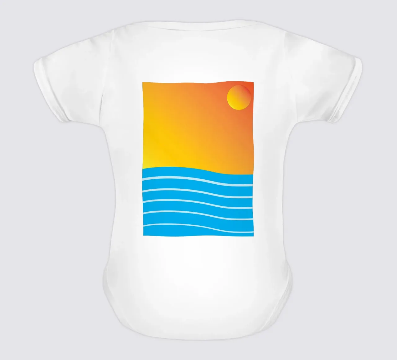 mare e sole colore vettoriale body neonato maniche corte da Plumpz