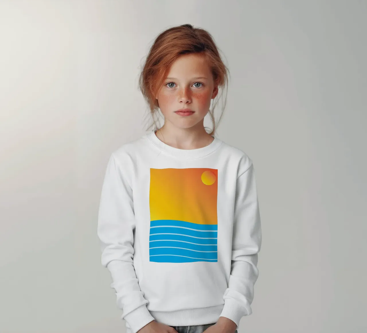 mare e sole colore vettoriale felpa bambino da Plumpz