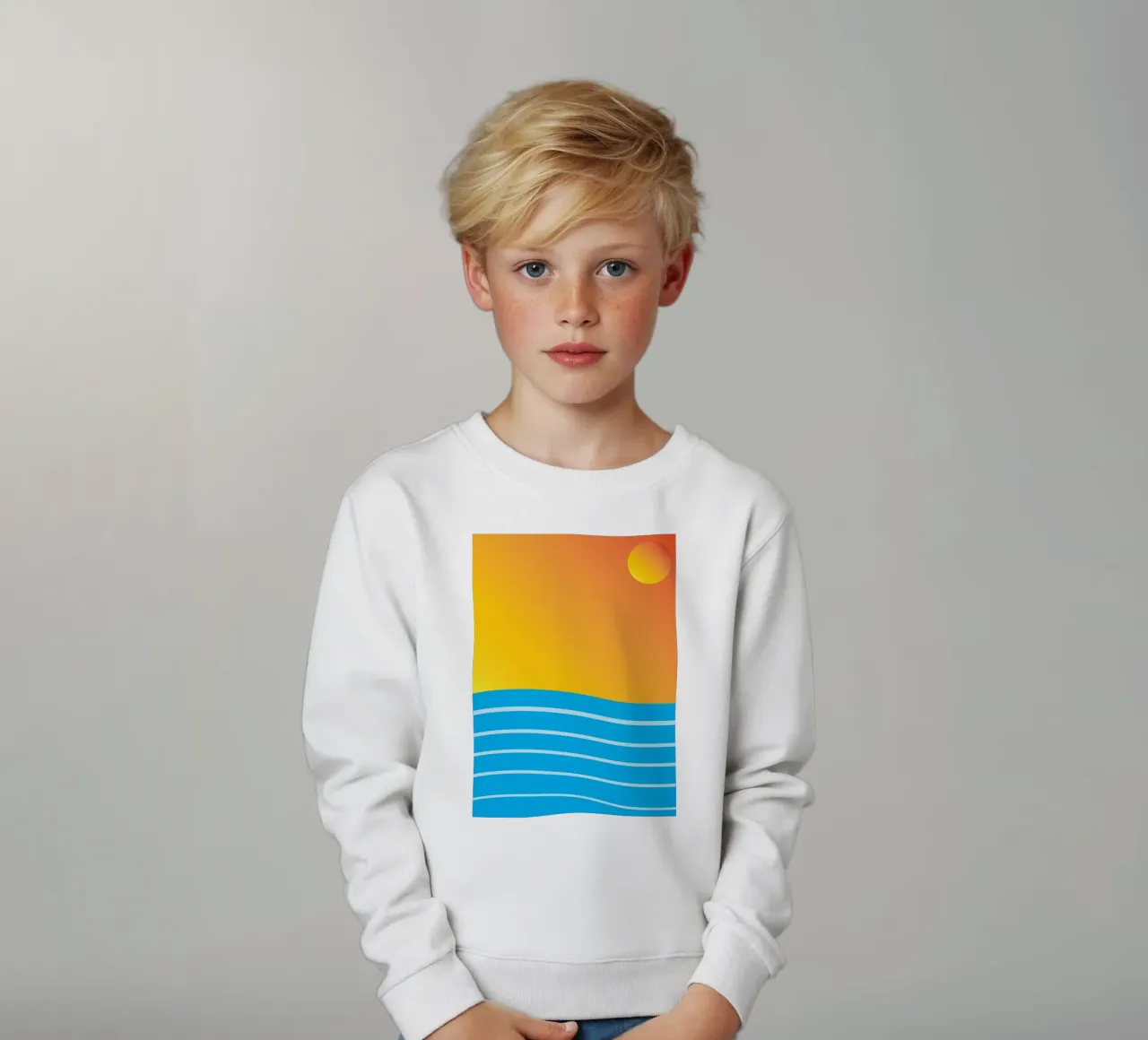 mare e sole colore vettoriale felpa bambino da Plumpz
