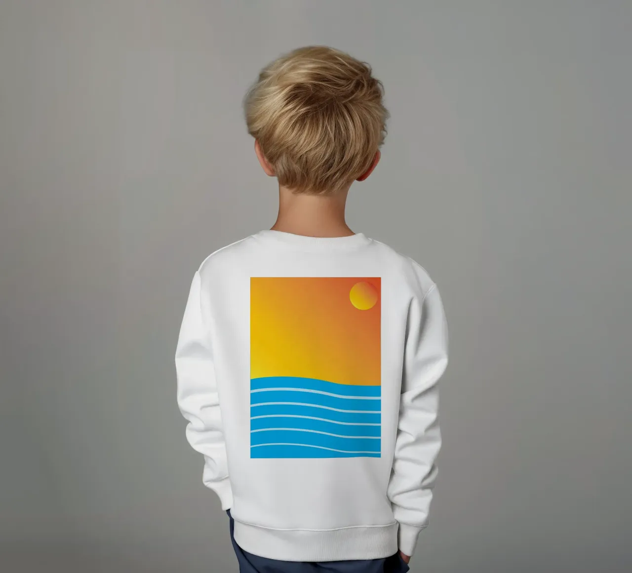 mare e sole colore vettoriale felpa bambino da Plumpz