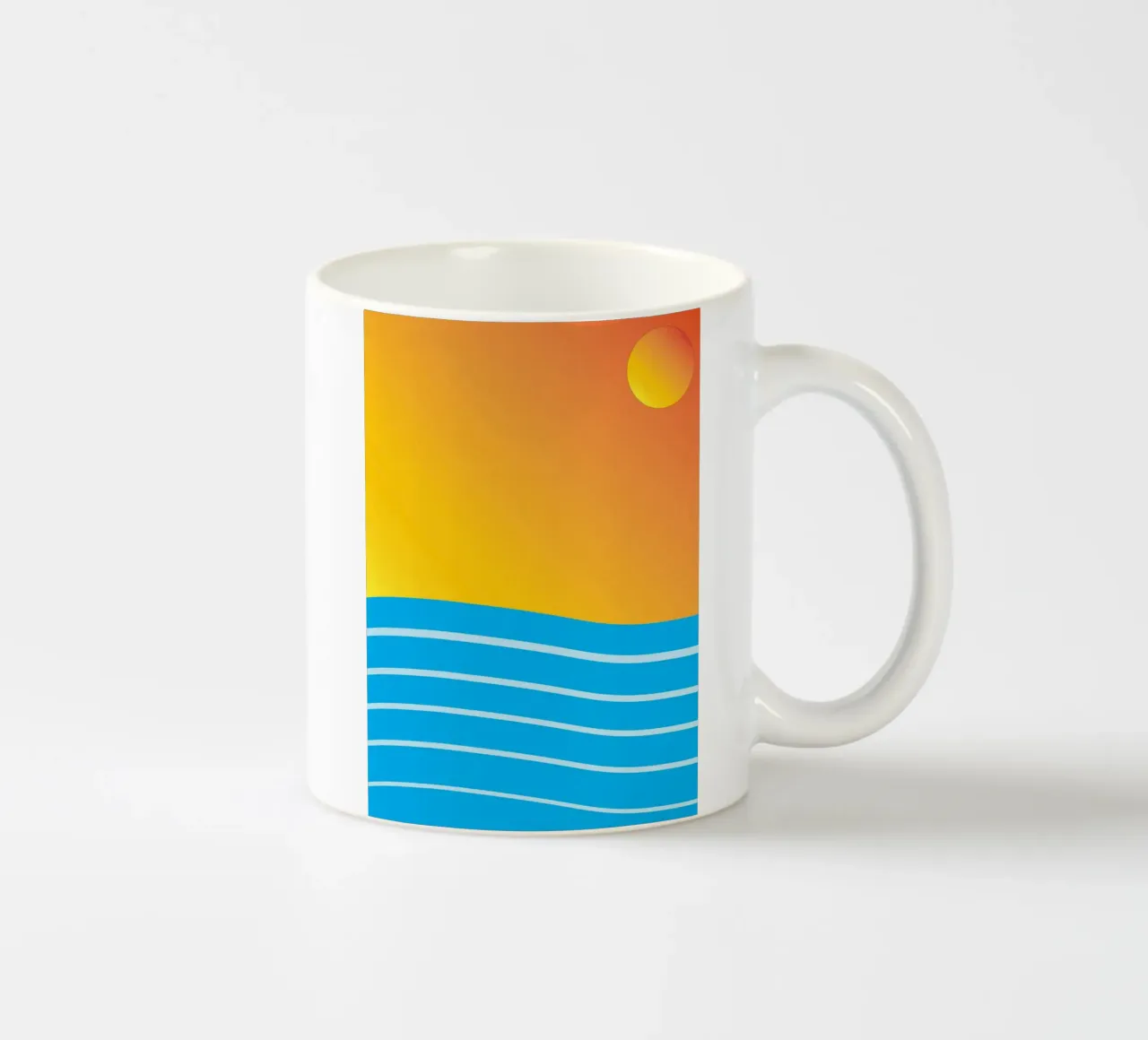 mare e sole colore vettoriale tazza in ceramica da Plumpz