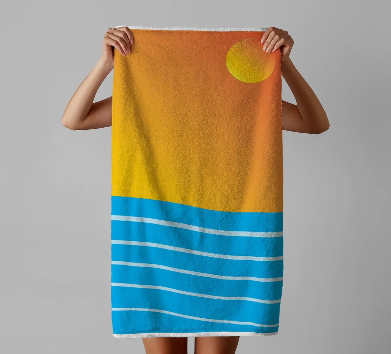 mare e sole colore vettoriale asciugamano da bagno da Plumpz