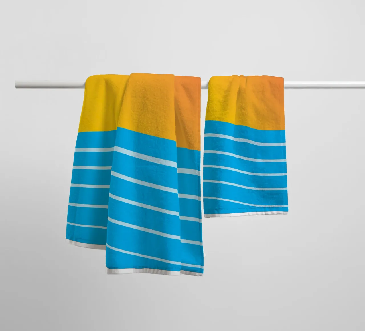 mare e sole colore vettoriale asciugamano da bagno da Plumpz