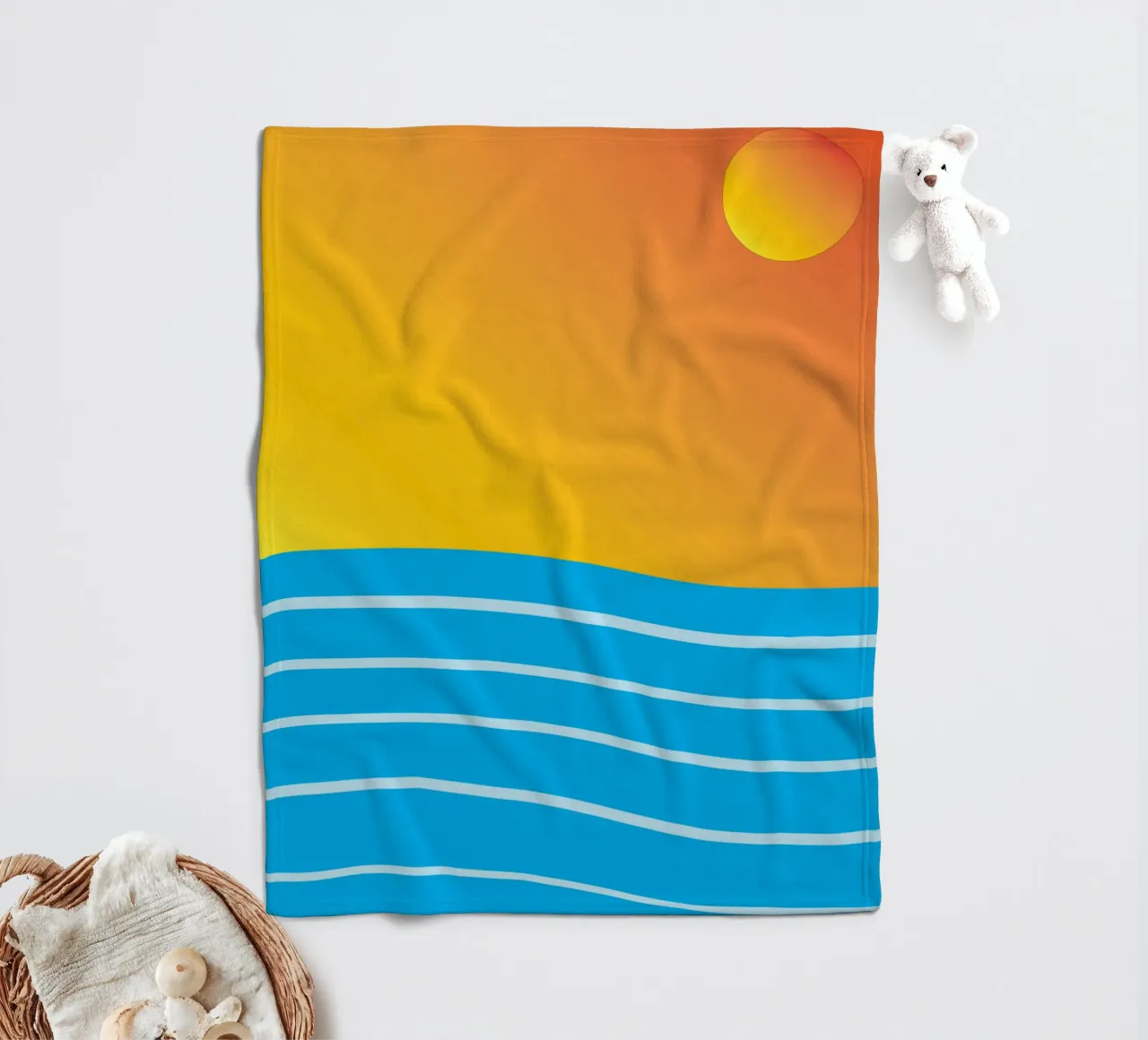 mare e sole colore vettoriale coperta in pile da Plumpz