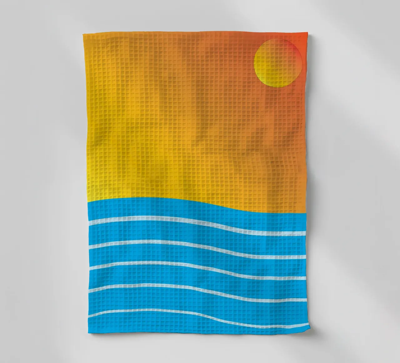 mare e sole colore vettoriale canovaccio da cucina da Plumpz