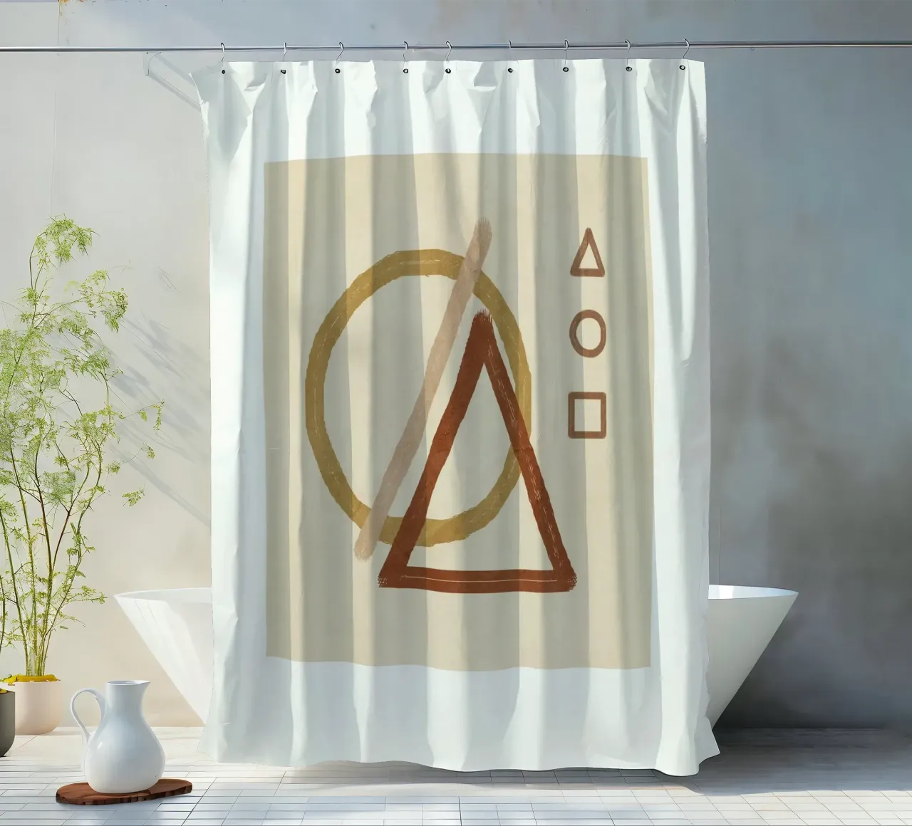 Minimal Geometric Shapes III tenda da doccia da Flow Line