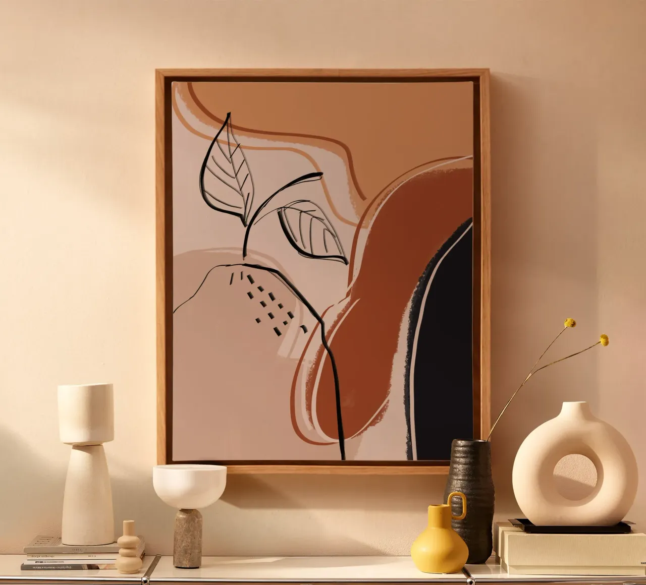 Aardetinten abstract var 3 canvas van Little Dean