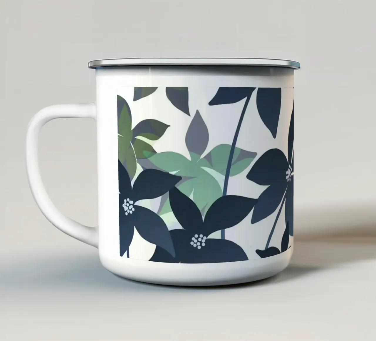 Foglie grandi tazza in smalto da beamorello