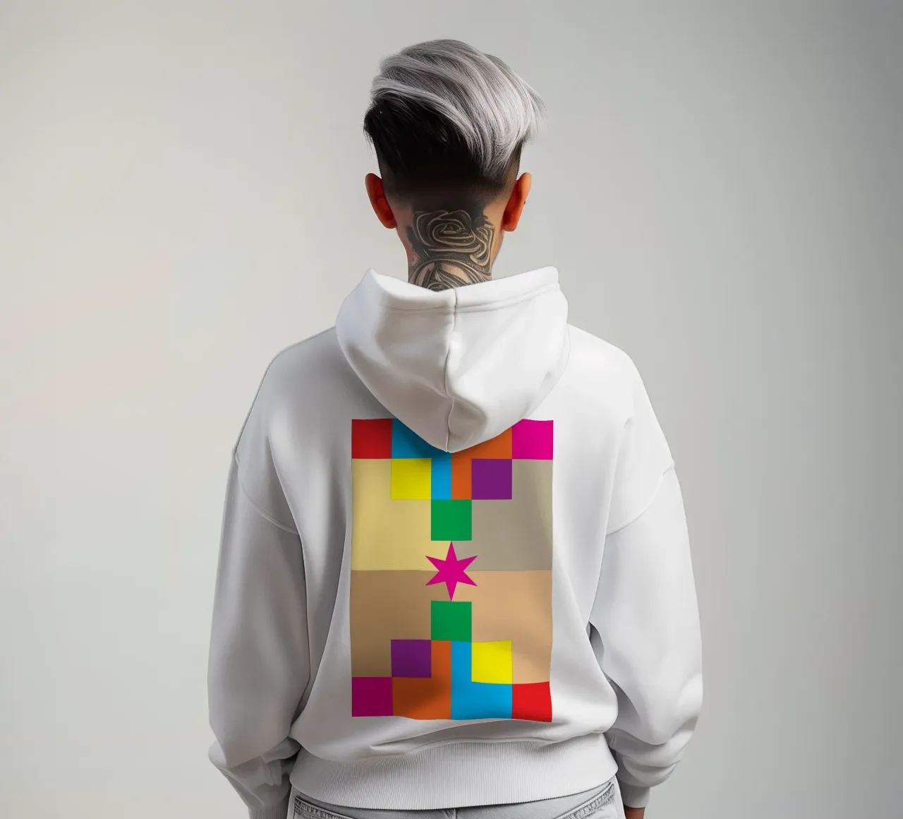 stella quadrata colore felpa con cappuccio da Plumpz