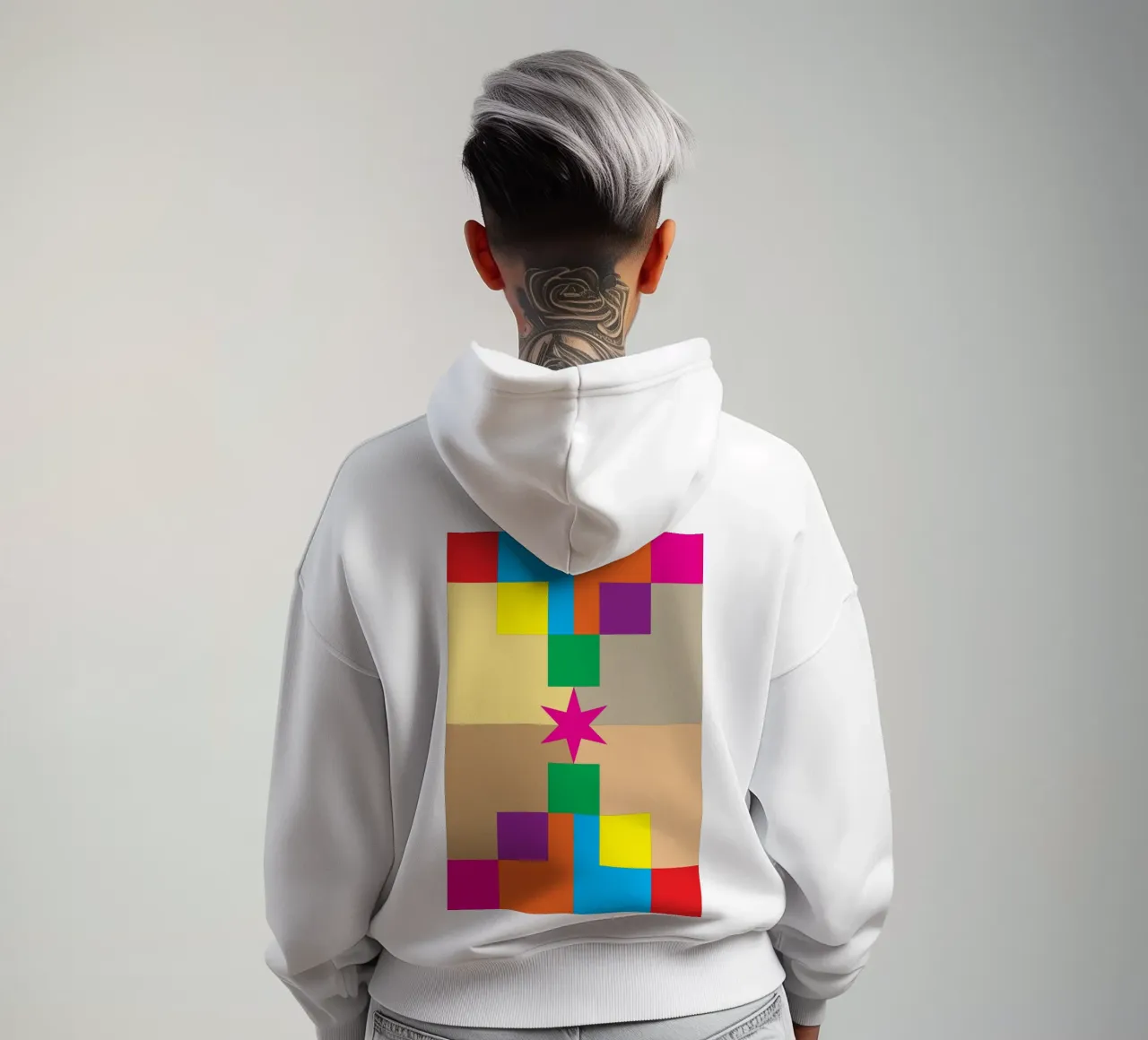 stella quadrata colore felpa con cappuccio da Plumpz