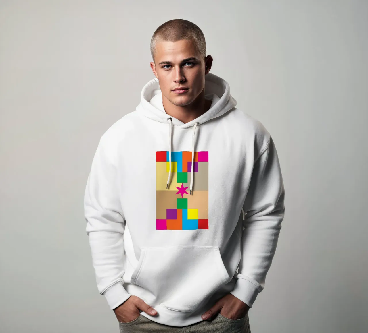 stella quadrata colore felpa con cappuccio da Plumpz