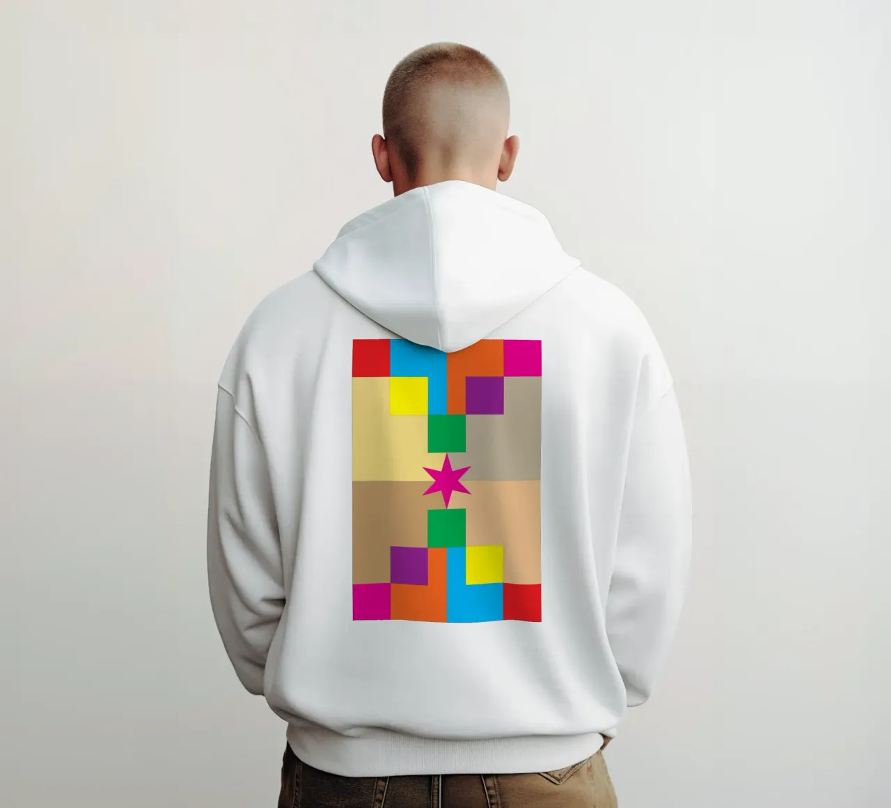 stella quadrata colore felpa con cappuccio da Plumpz