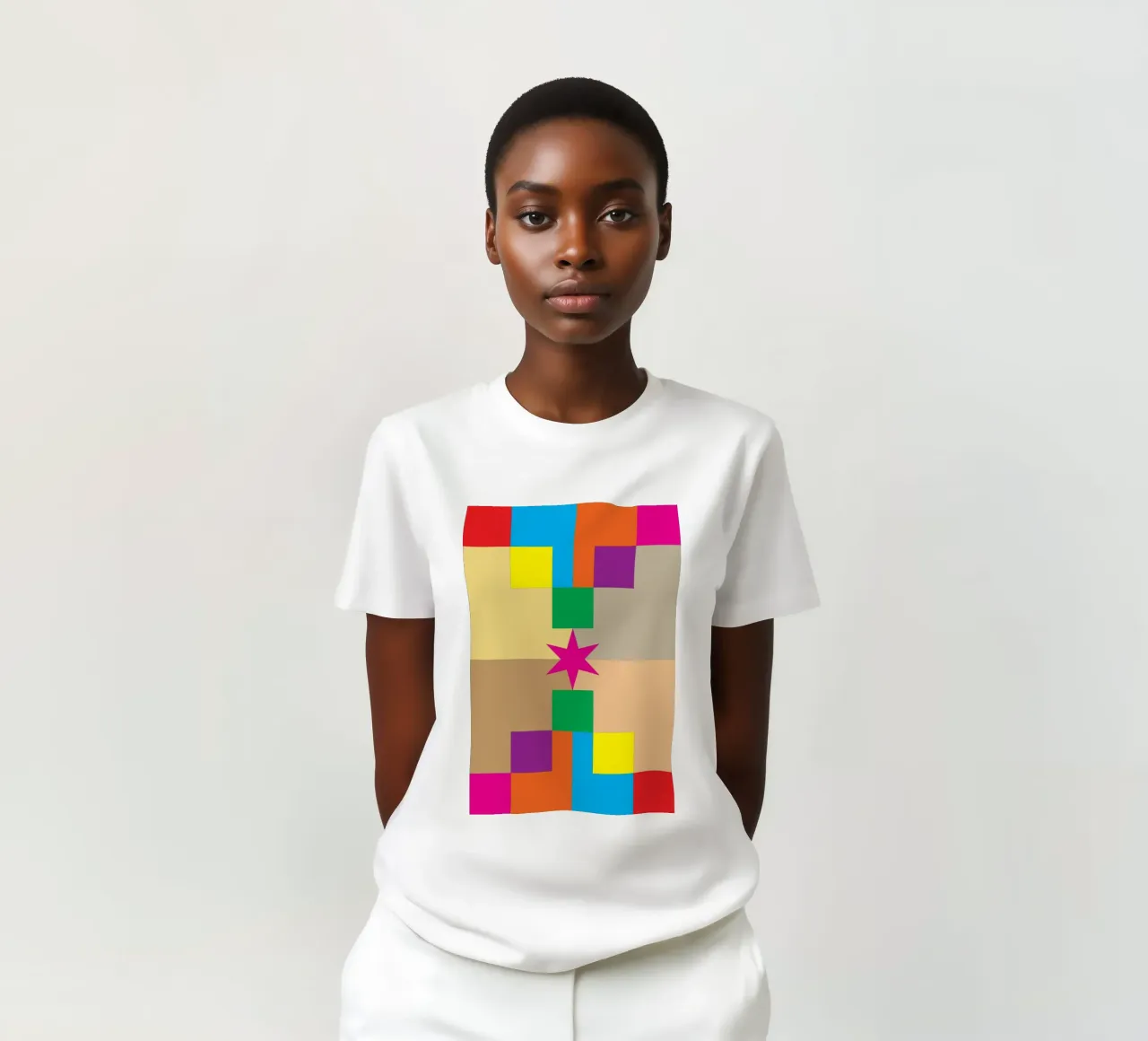 stella quadrata colore t-shirt da Plumpz