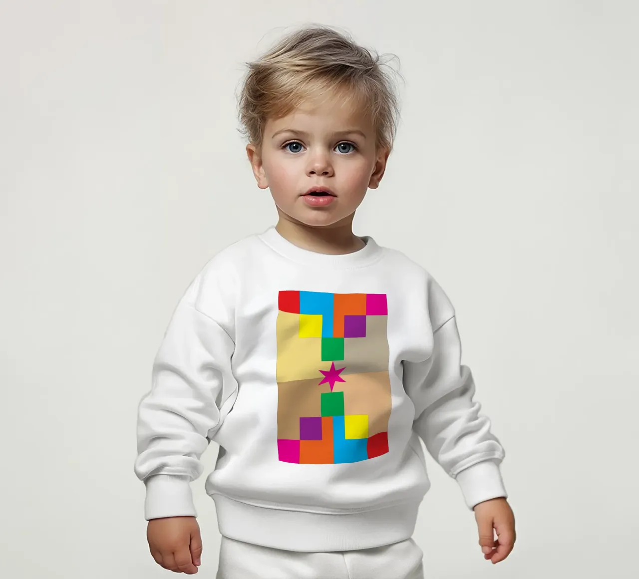 stella quadrata colore felpa neonato da Plumpz