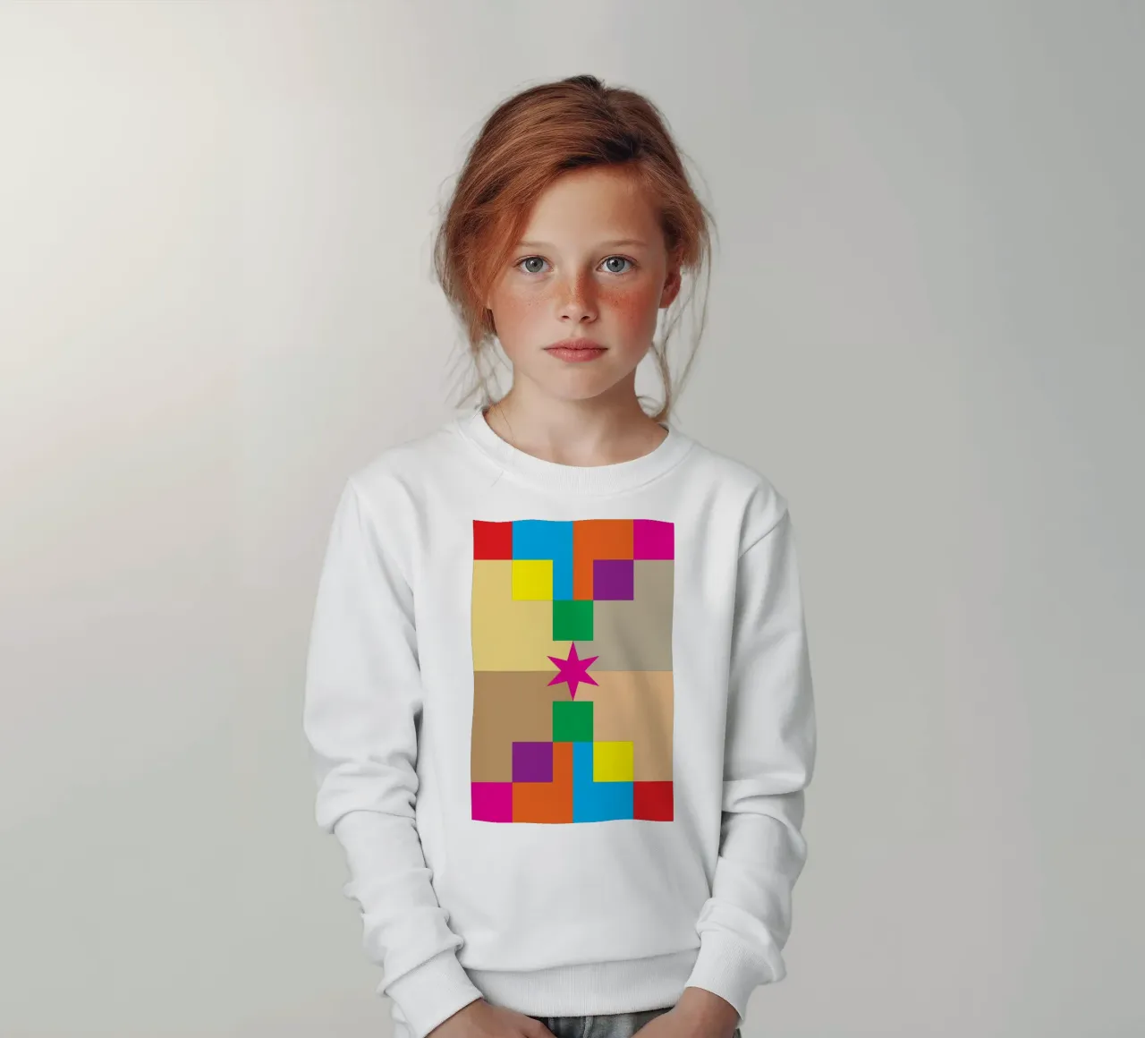 stella quadrata colore felpa bambino da Plumpz