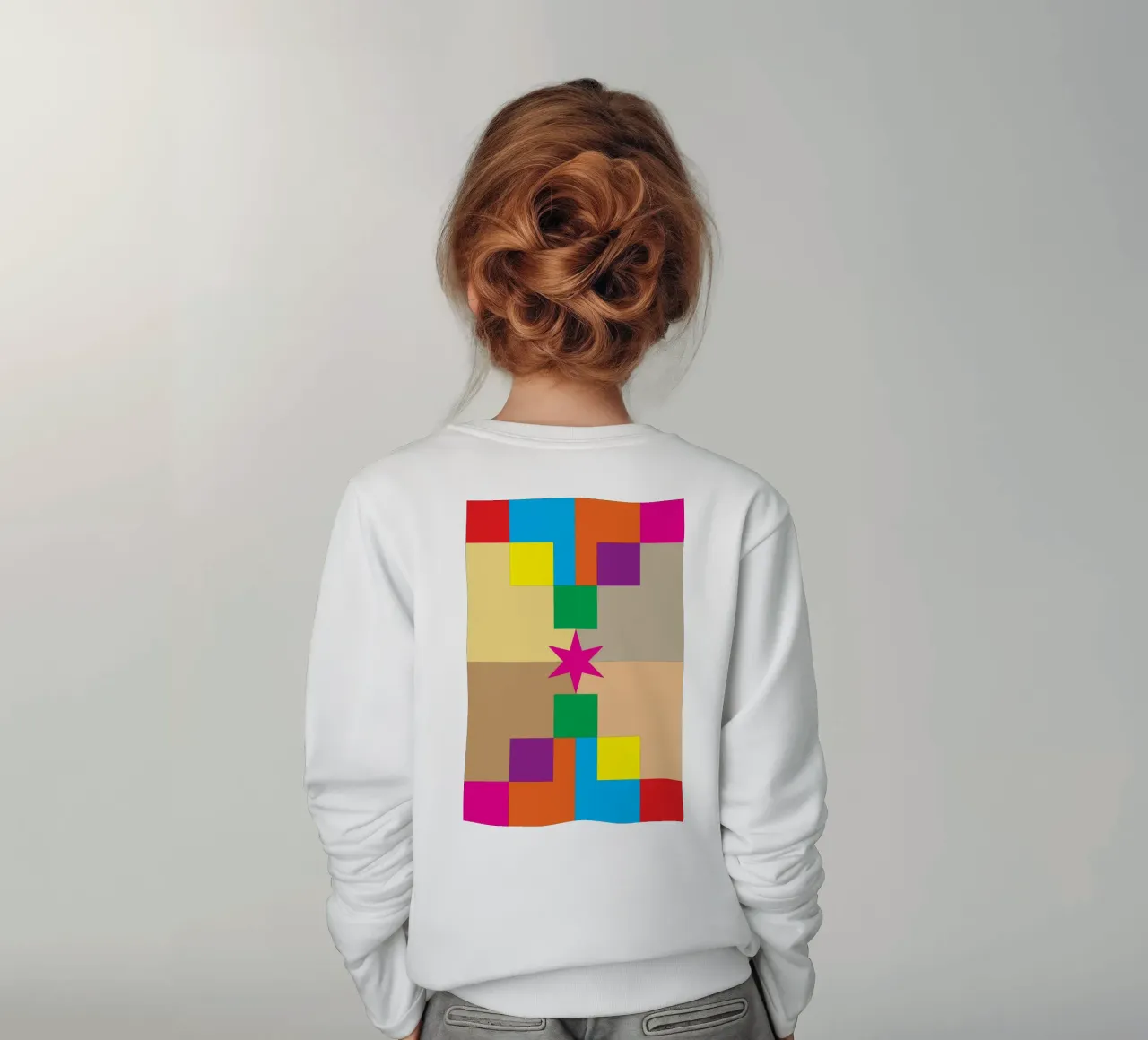 stella quadrata colore felpa bambino da Plumpz