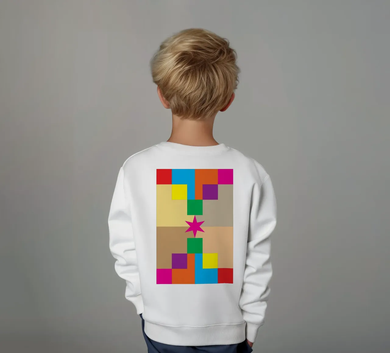 stella quadrata colore felpa bambino da Plumpz