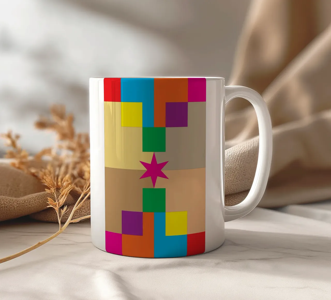stella quadrata colore tazza in ceramica da Plumpz
