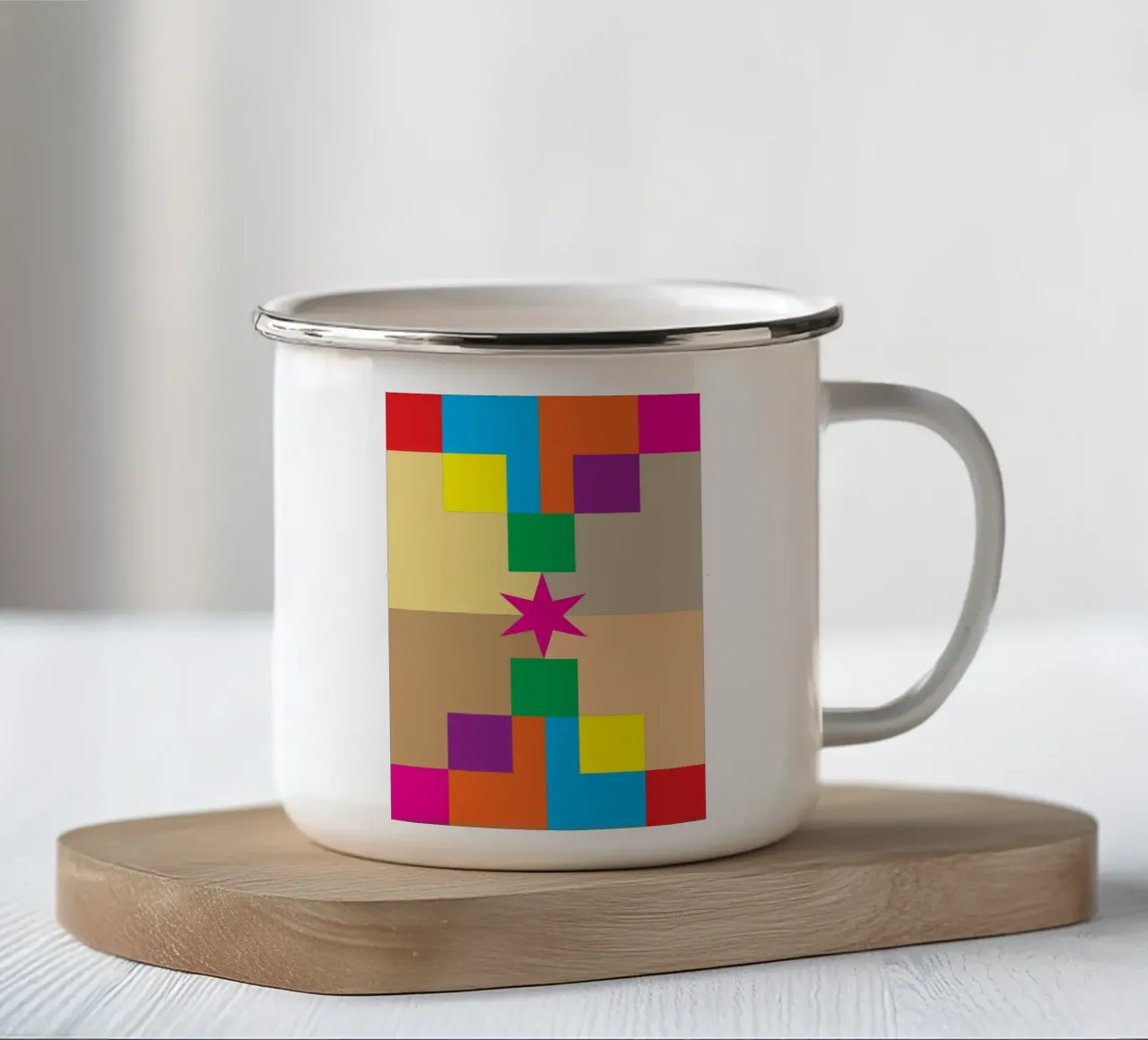 stella quadrata colore tazza in smalto da Plumpz