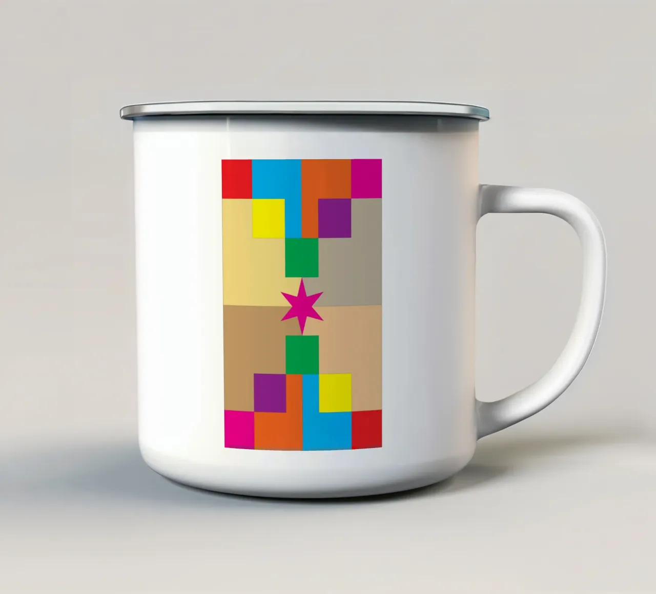 stella quadrata colore tazza in smalto da Plumpz