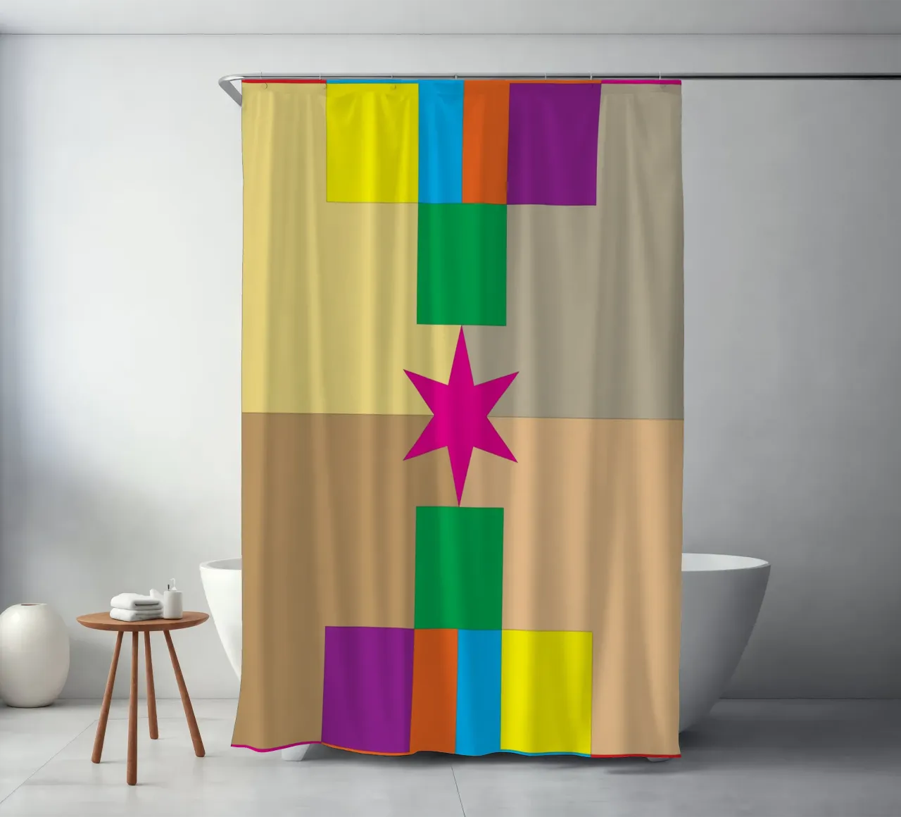 stella quadrata colore tenda da doccia da Plumpz