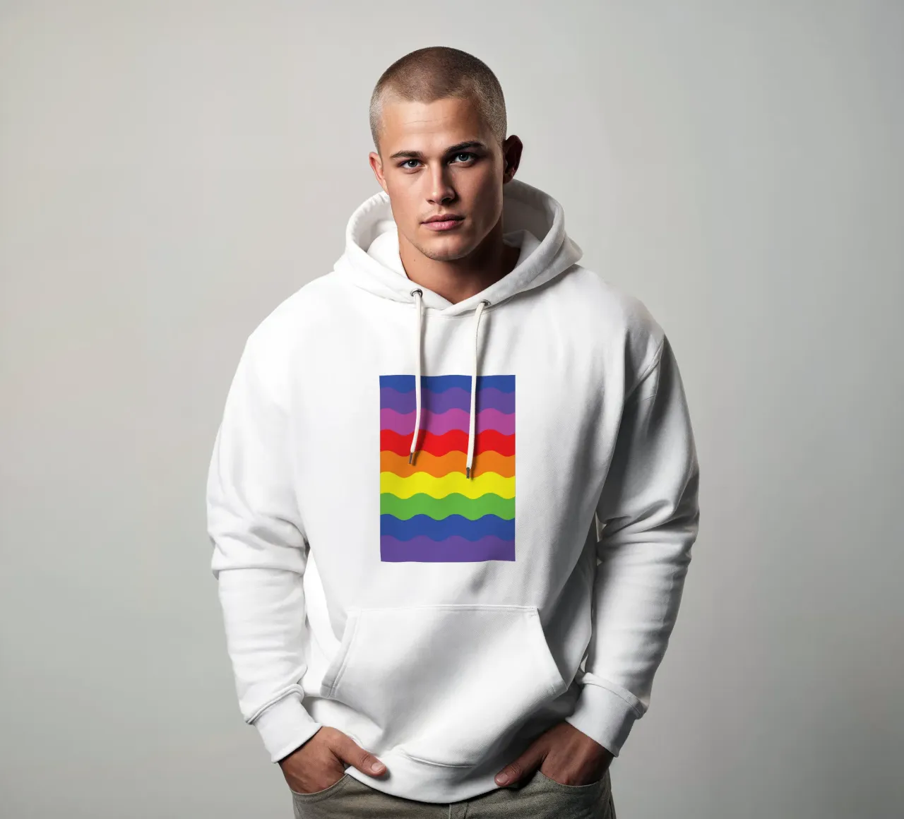 onda arco iris vector color sudadera con capucha de Plumpz