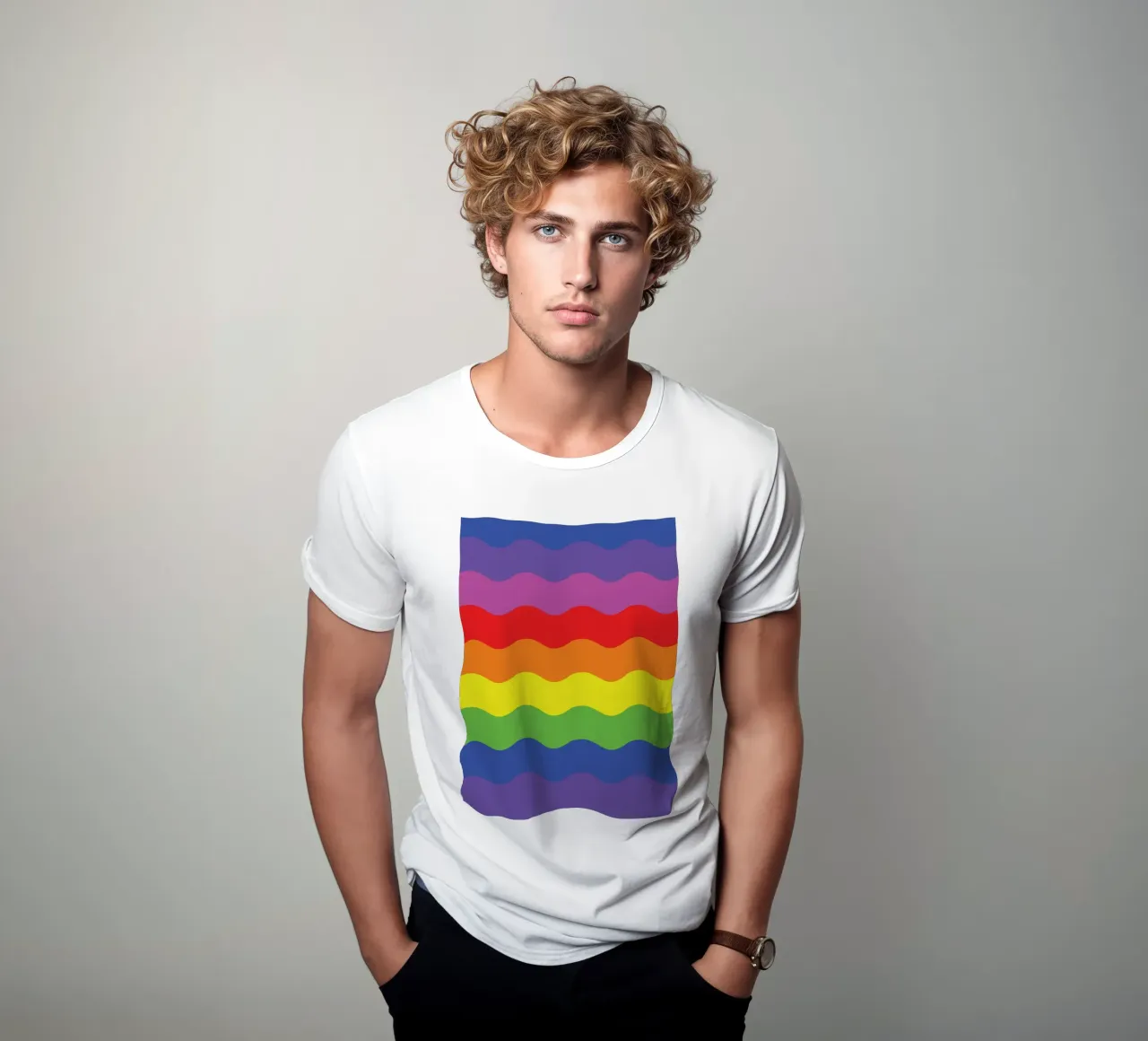 onda arcobaleno colore vettoriale t-shirt da Plumpz