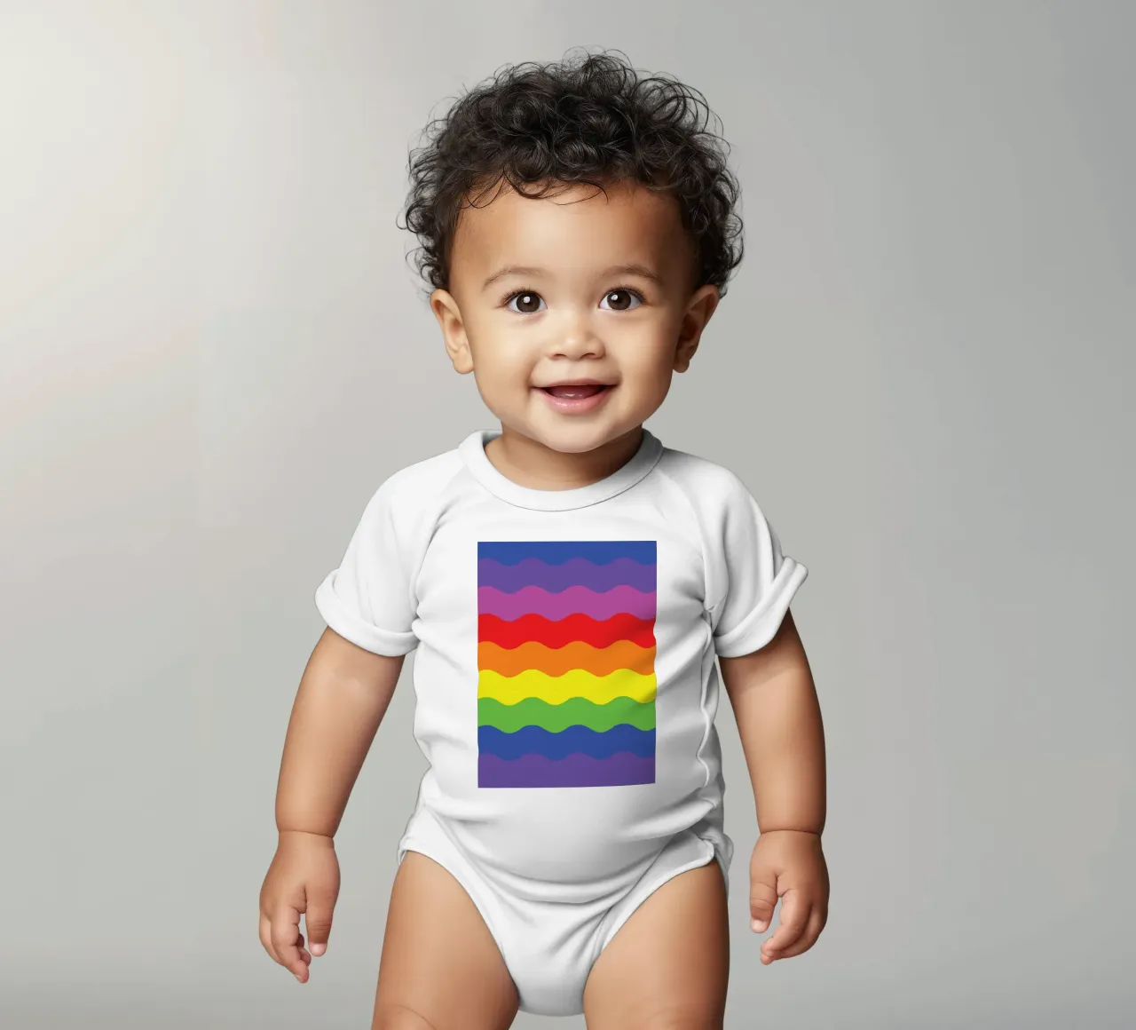 onda arco iris vector color body de bebé de Plumpz