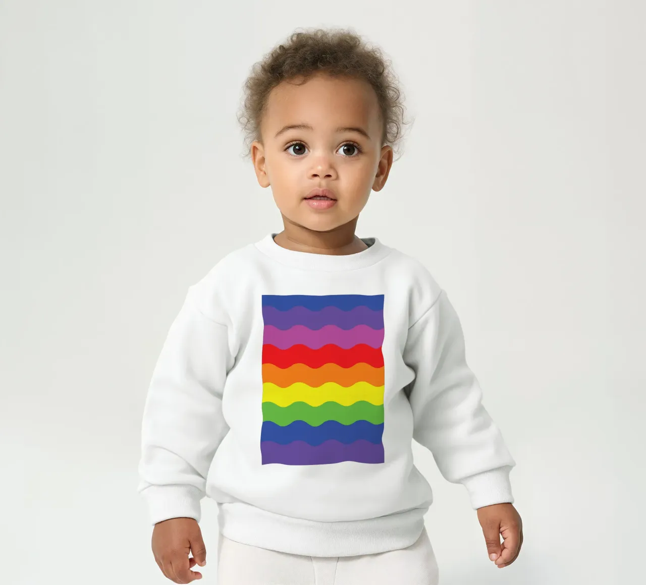 onda arco iris vector color sudadera de bebé de Plumpz