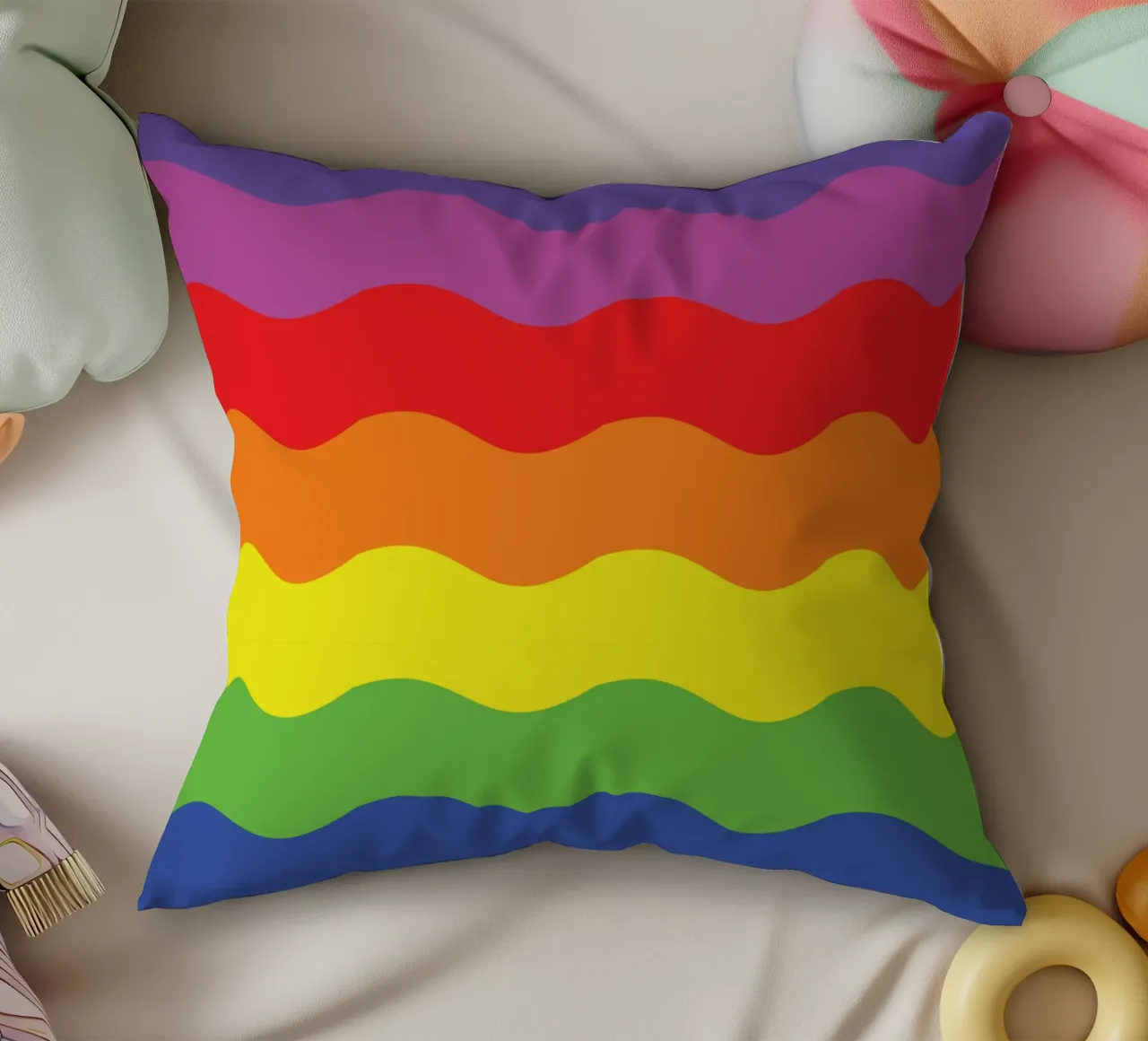 onda arcobaleno colore vettoriale cuscino da Plumpz