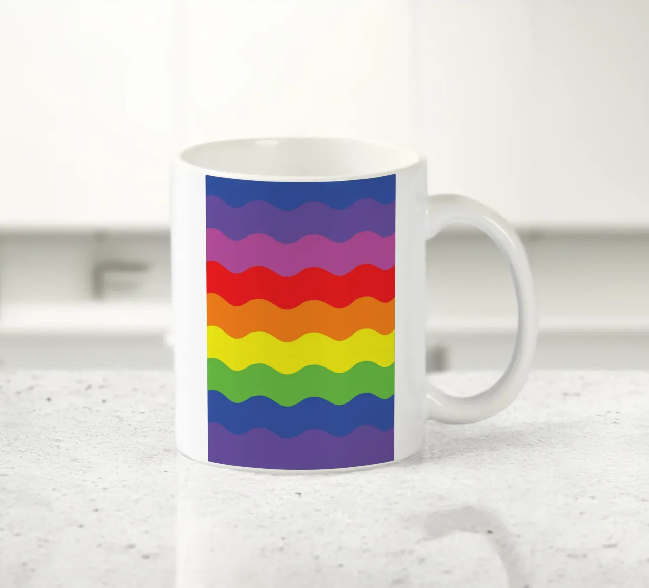 onda arcobaleno colore vettoriale tazza in ceramica da Plumpz