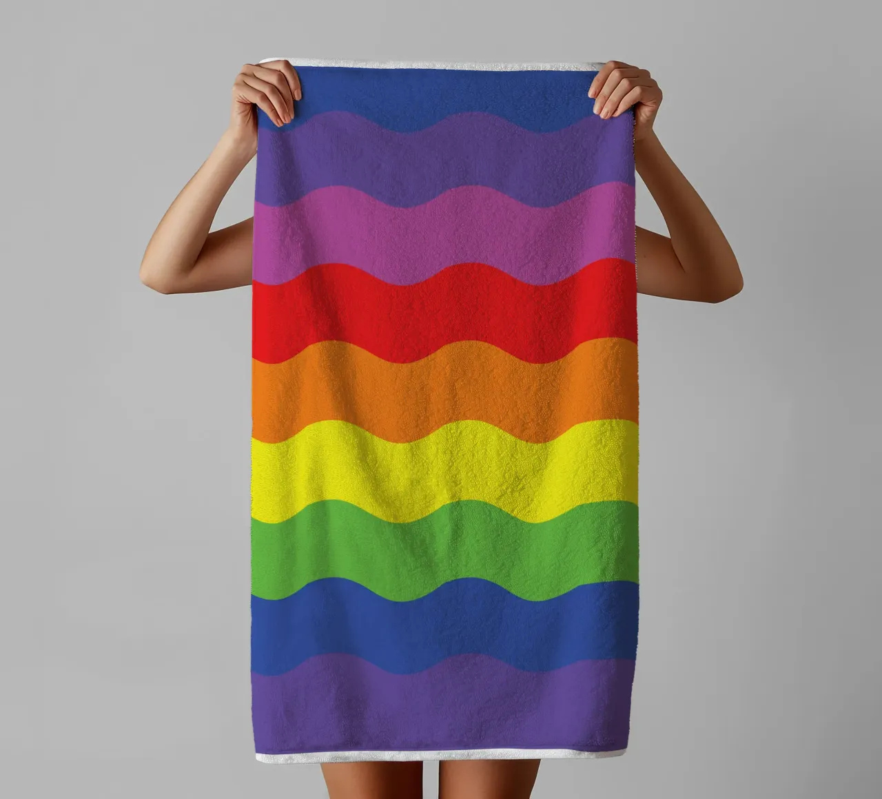 onda arcobaleno colore vettoriale asciugamano da bagno da Plumpz