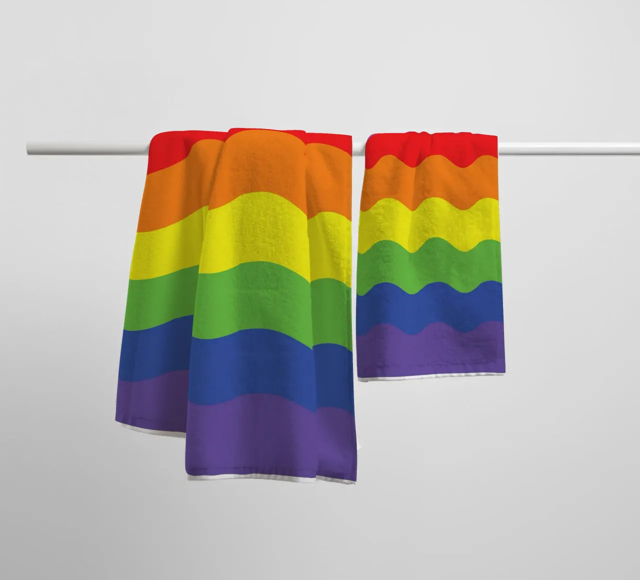 onda arcobaleno colore vettoriale asciugamano da bagno da Plumpz