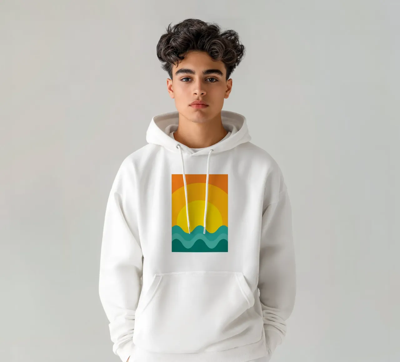 tramonto colore vettoriale felpa con cappuccio da Plumpz