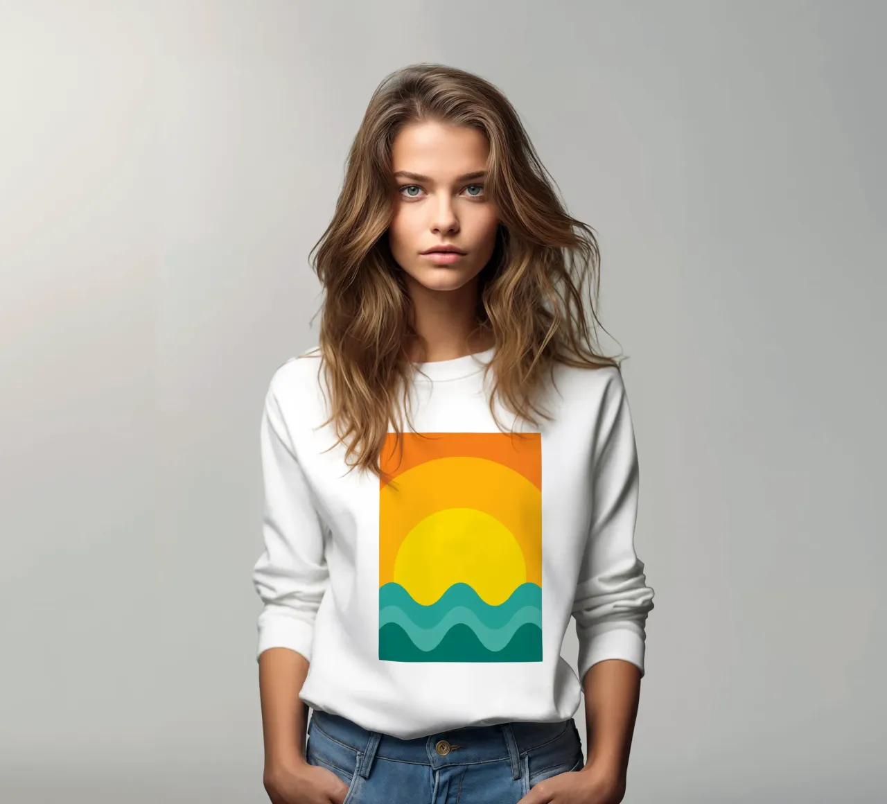 vector color puesta de sol sudadera de Plumpz