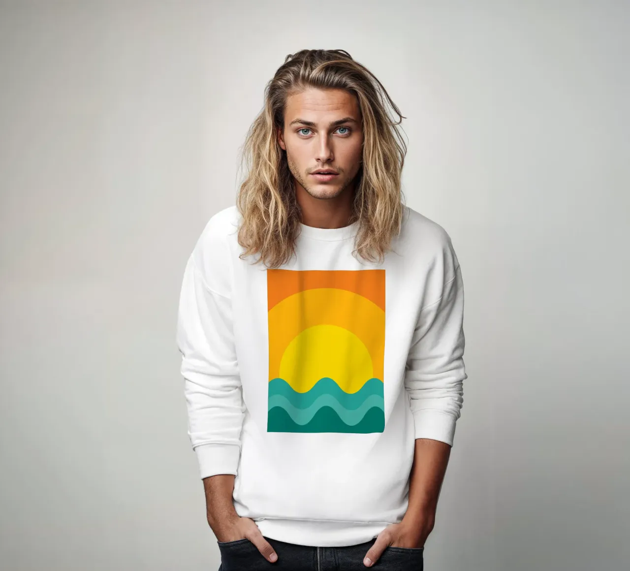 vector color puesta de sol sudadera de Plumpz
