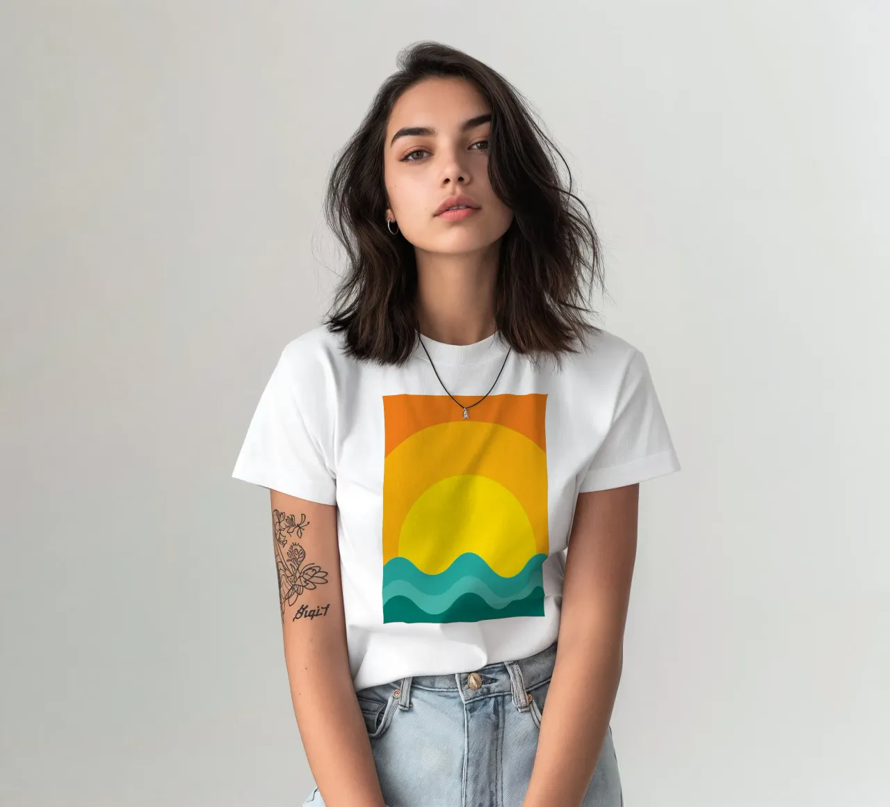 tramonto colore vettoriale t-shirt da Plumpz