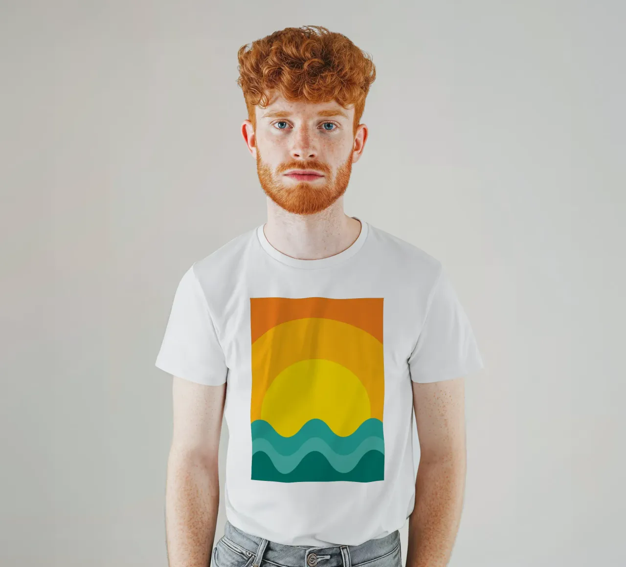 tramonto colore vettoriale t-shirt da Plumpz