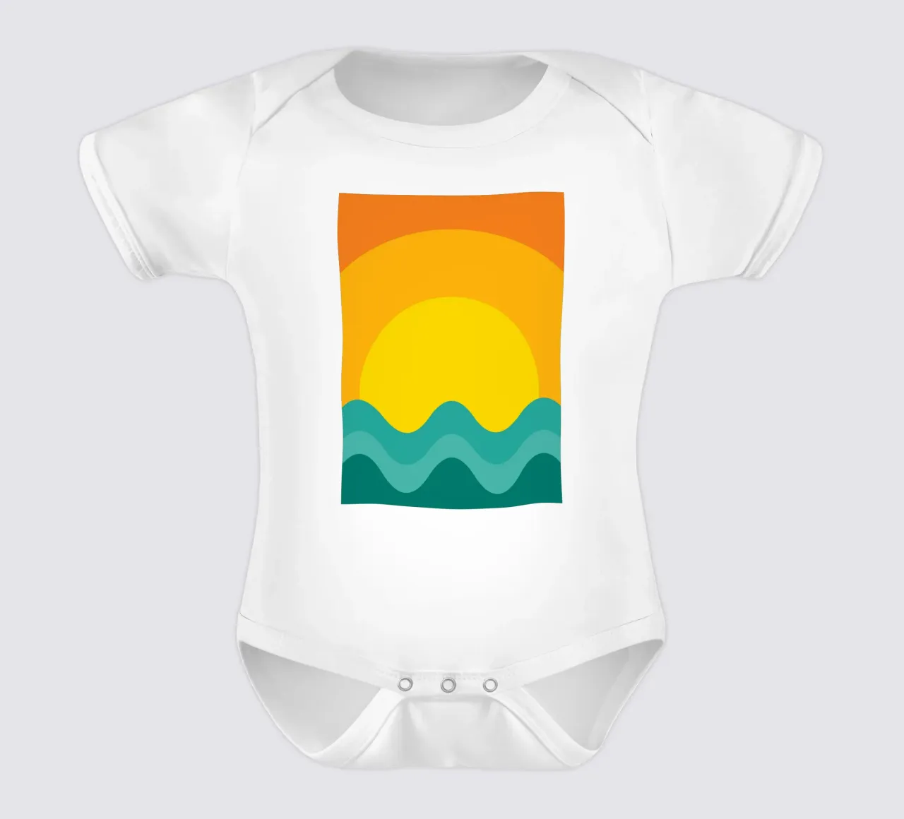 tramonto colore vettoriale body neonato maniche corte da Plumpz